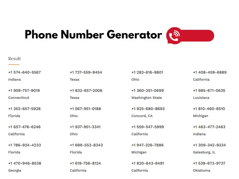 Random Phone Number Generator