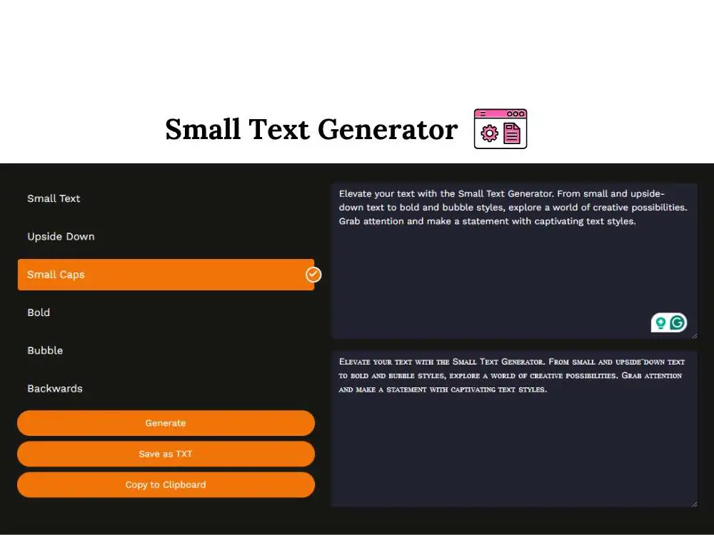 Small Text Generator | Small Caps, Bold, Bubble, & More