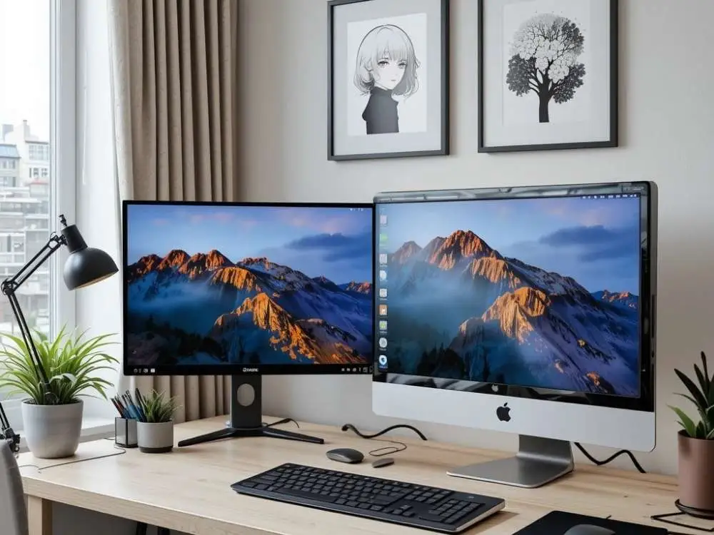 Dual monitor setup for home office