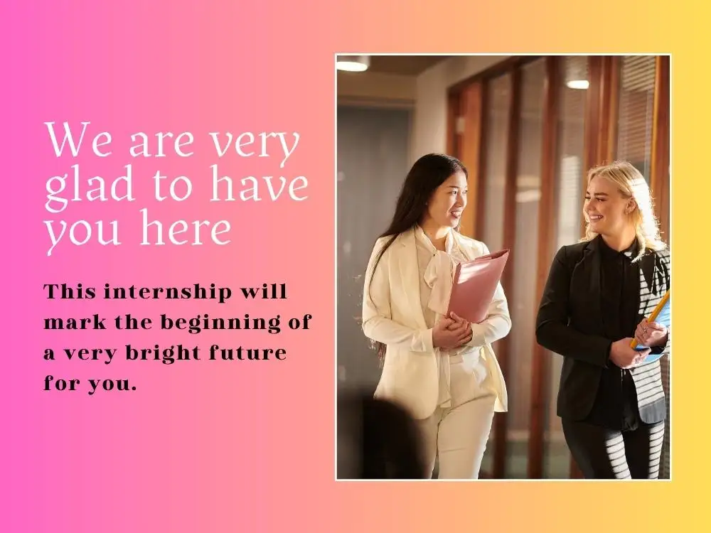 Welcome to the team message: Intern or Trainee Onboarding