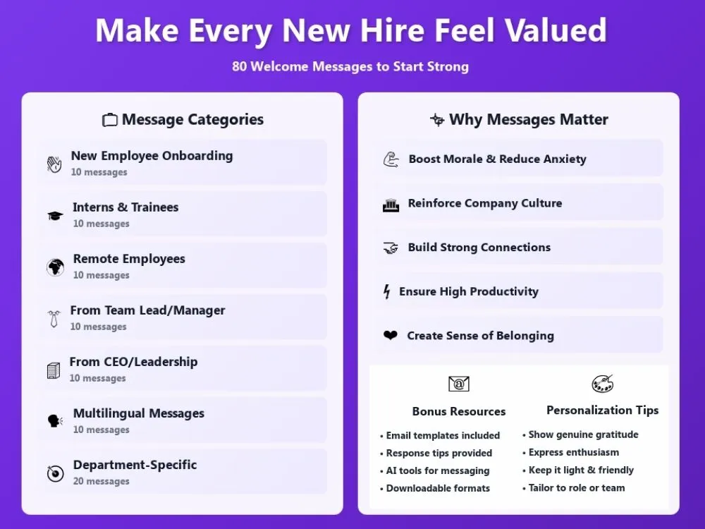 welcome a new employee with the right messages