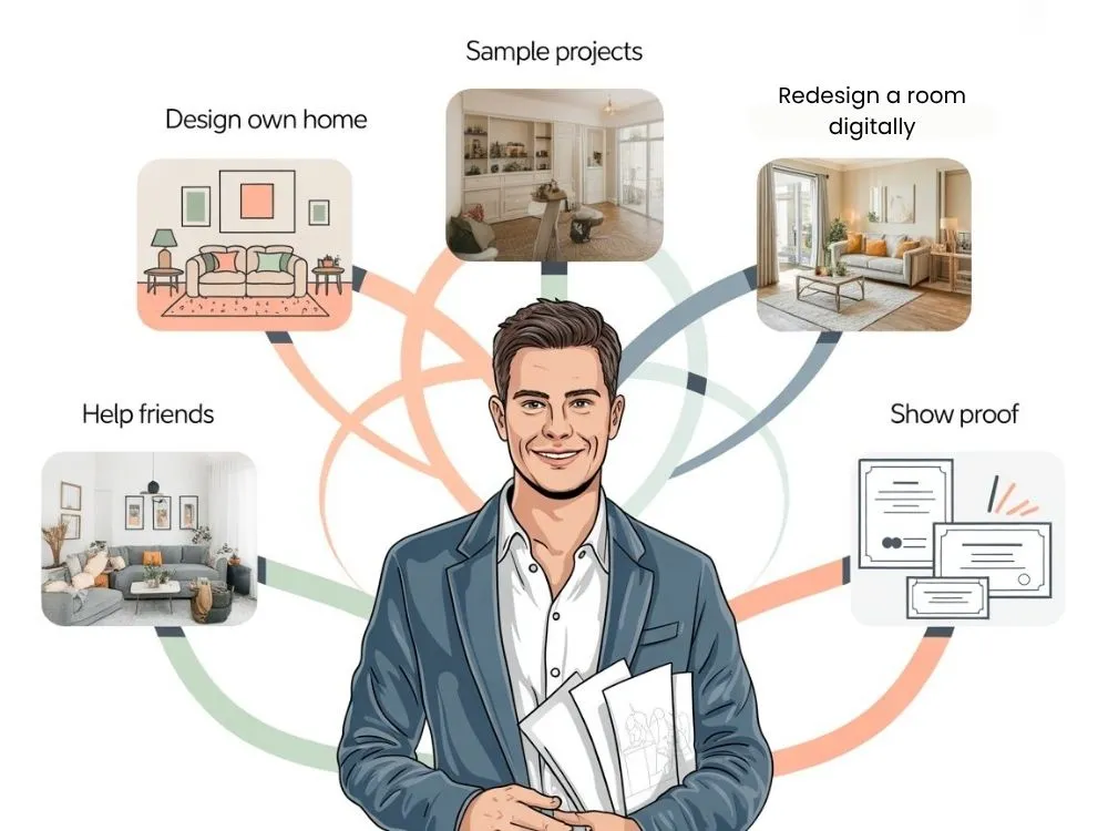 Build an interior designing portfolio