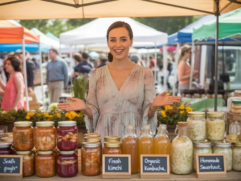 Selling fermented foods at farmers market