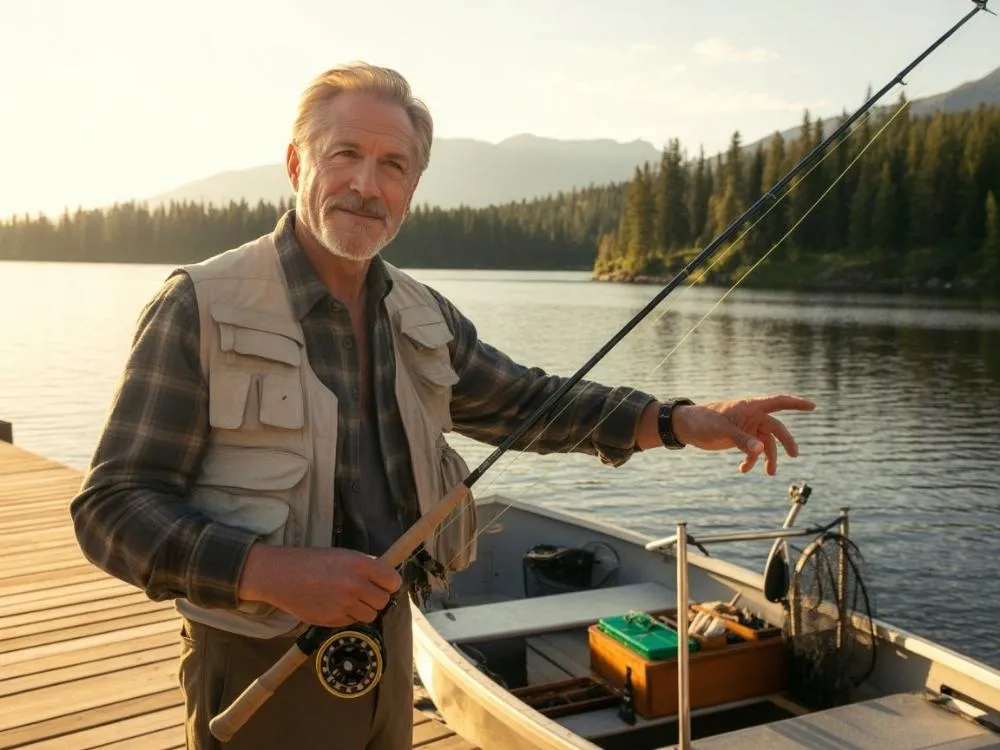 A retired man doing fishing guide as a side hustle