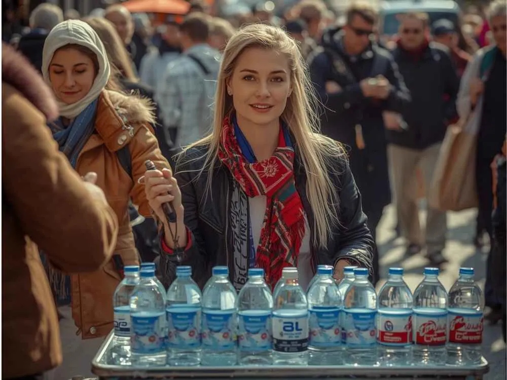 Selling Bottled Water in Busy Areas