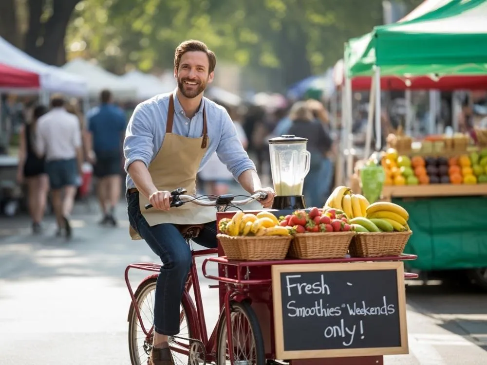 Weekend-only smoothie bike