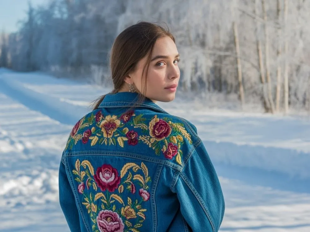 Embroidered denim jacket
