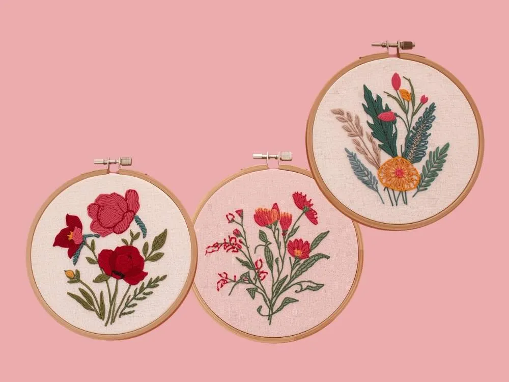 Embroidered hoop art