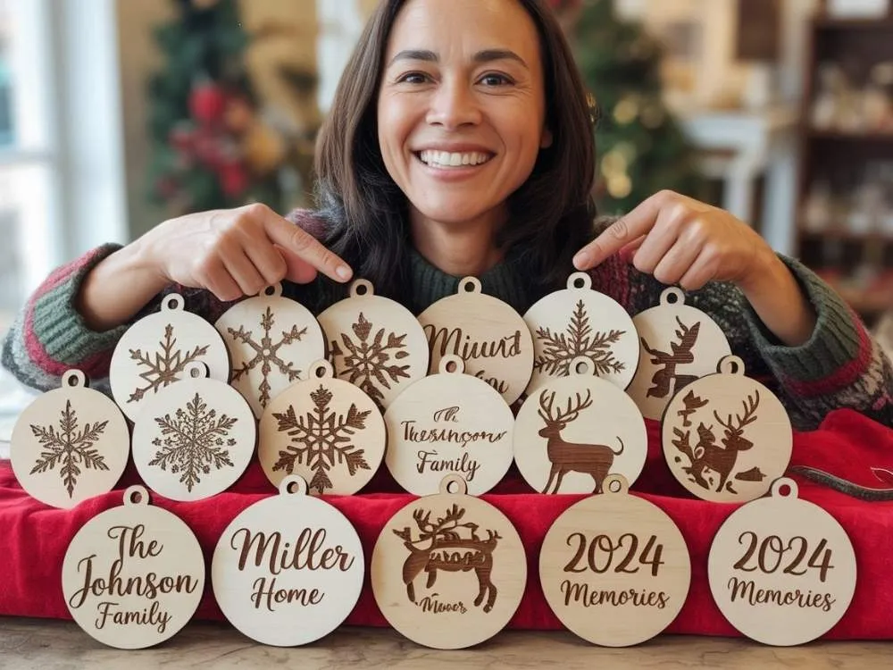 Selling laser engraved ornament