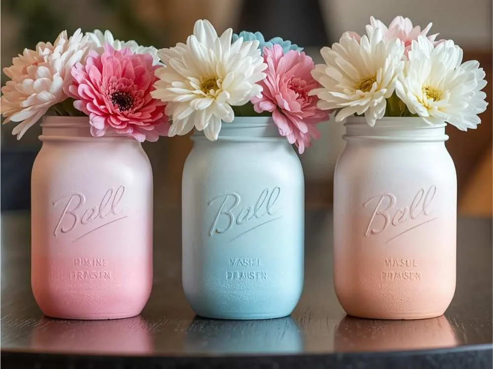 Painted Ombre Mason Jars