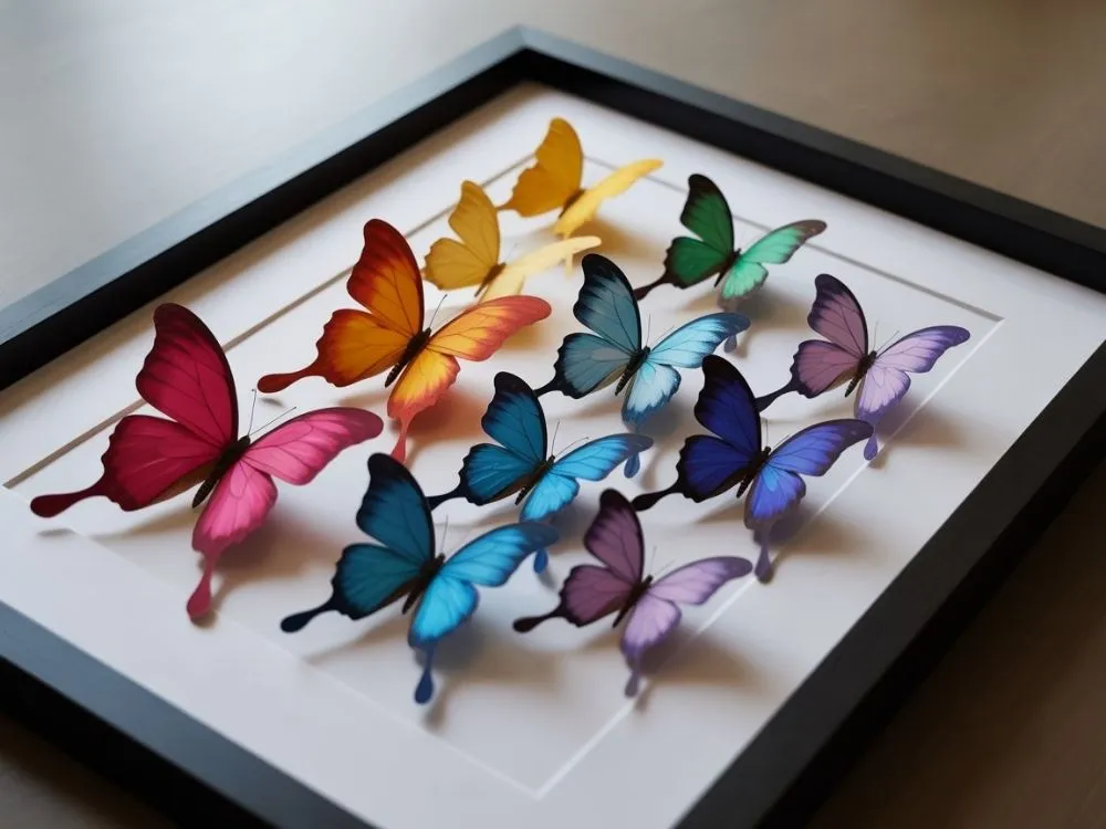 Paper Butterflies in Frame