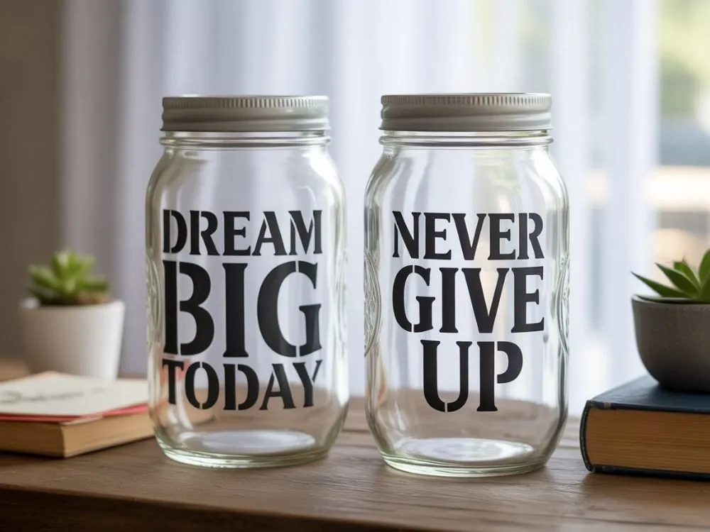 Stenciled Quote Jars