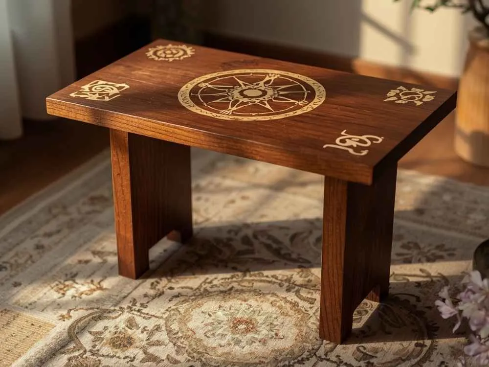 Wood-Burned Mini Altar Table