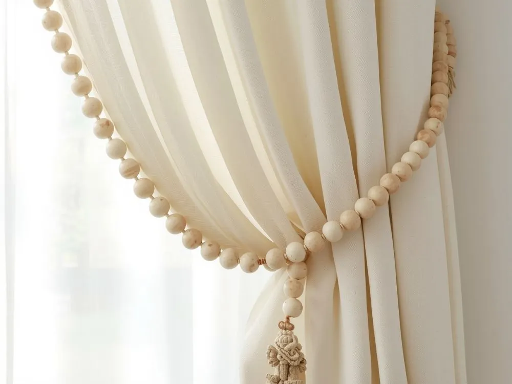 Wooden Bead Curtain Tie Back