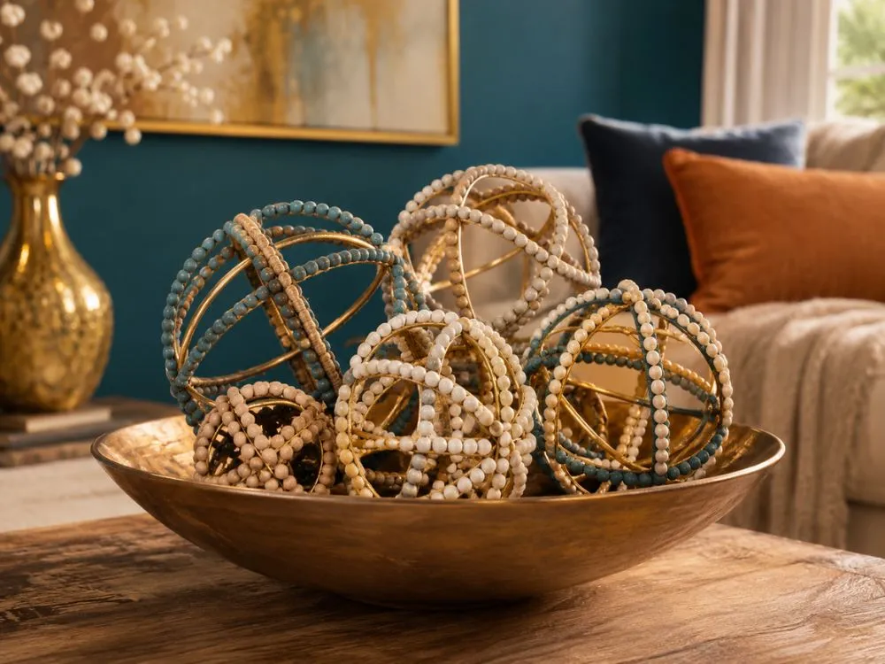 Beaded Decorative Orb Set