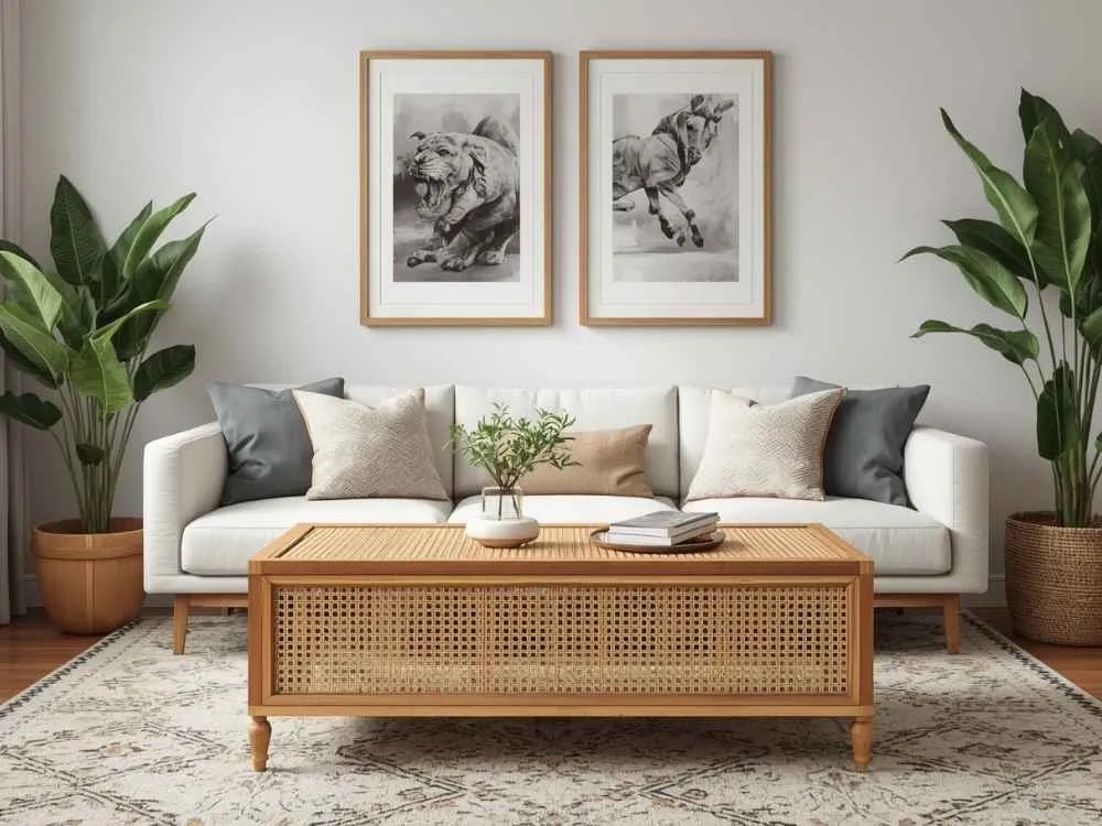Cane Panel Ottoman
