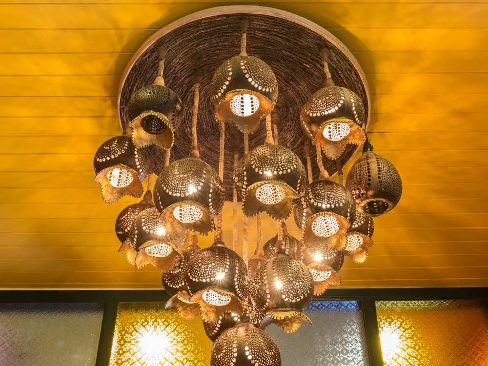 Coconut Shell Boho Chandelier
