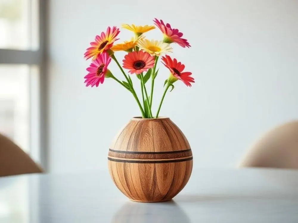 Coconut Shell Flower Vase