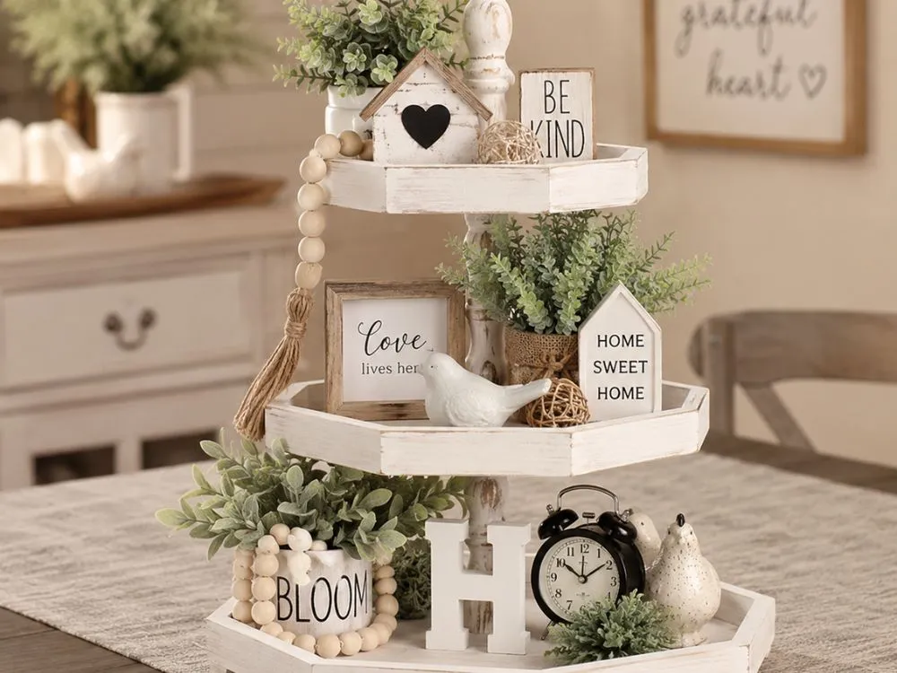 Distressed Tiered Tray Decor Bundle