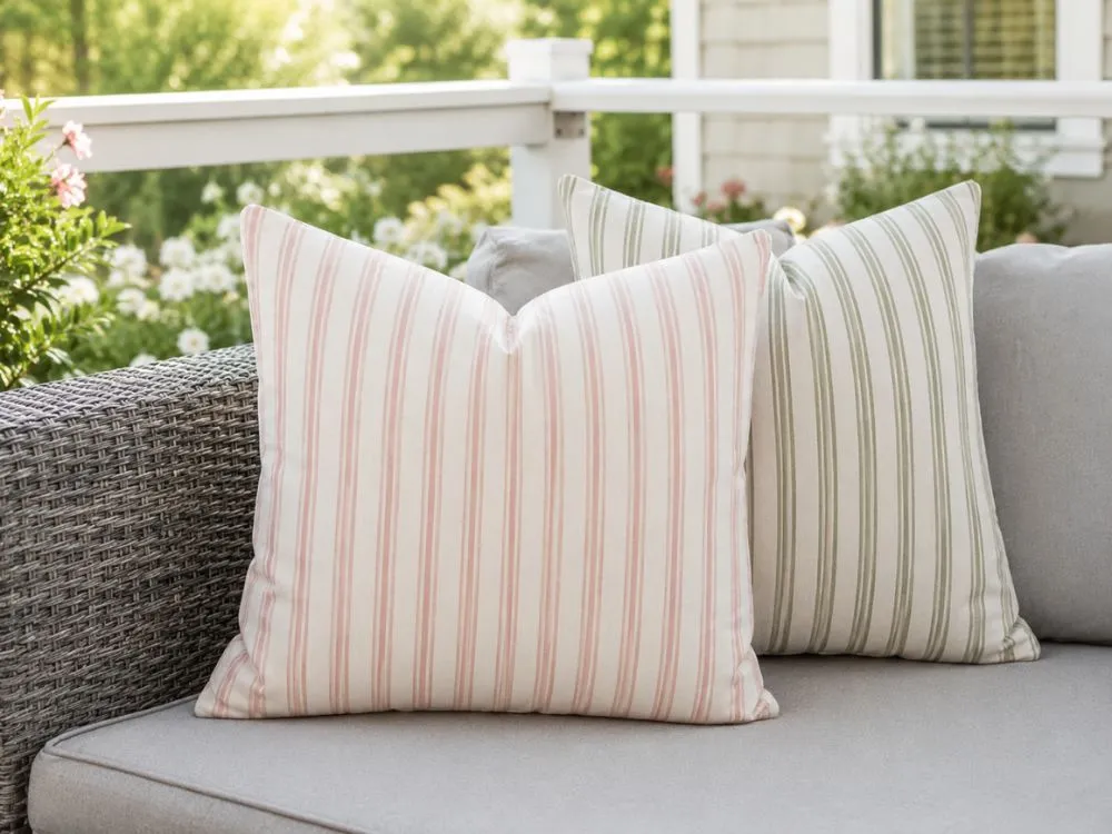 Farmhouse Ticking Stripe Pillow Covers