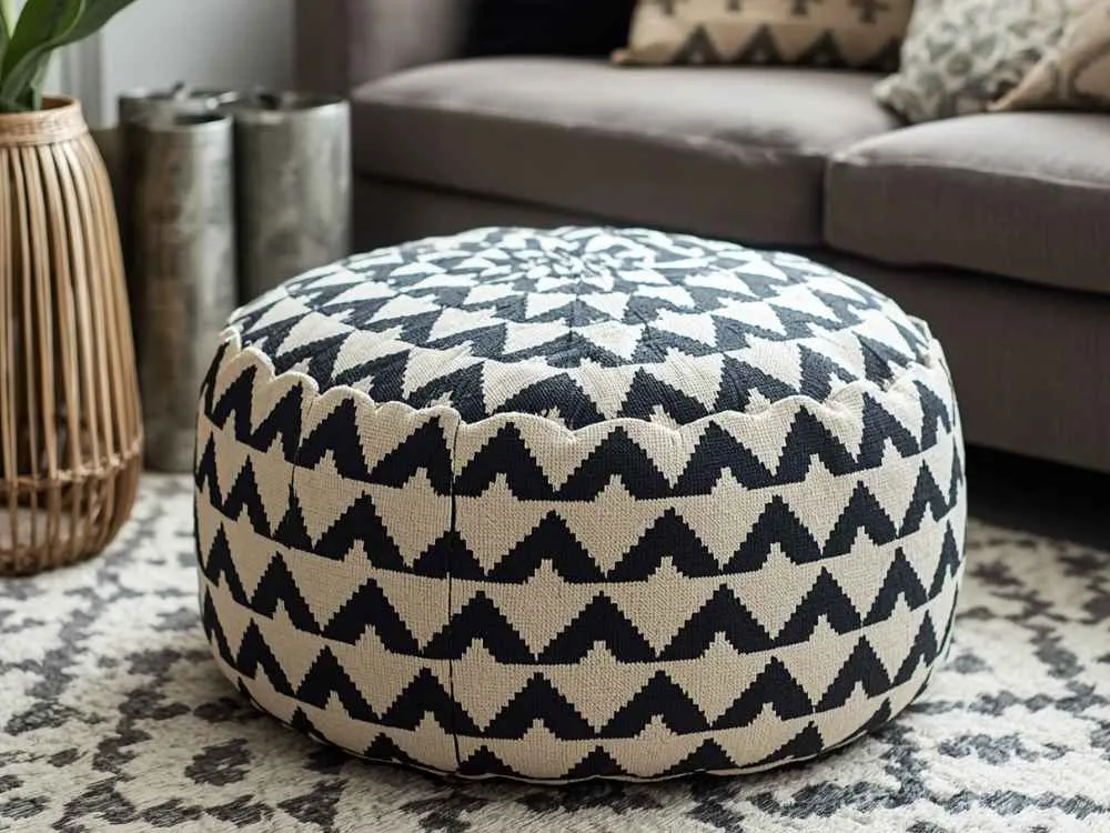 Geometric Print Ottoman