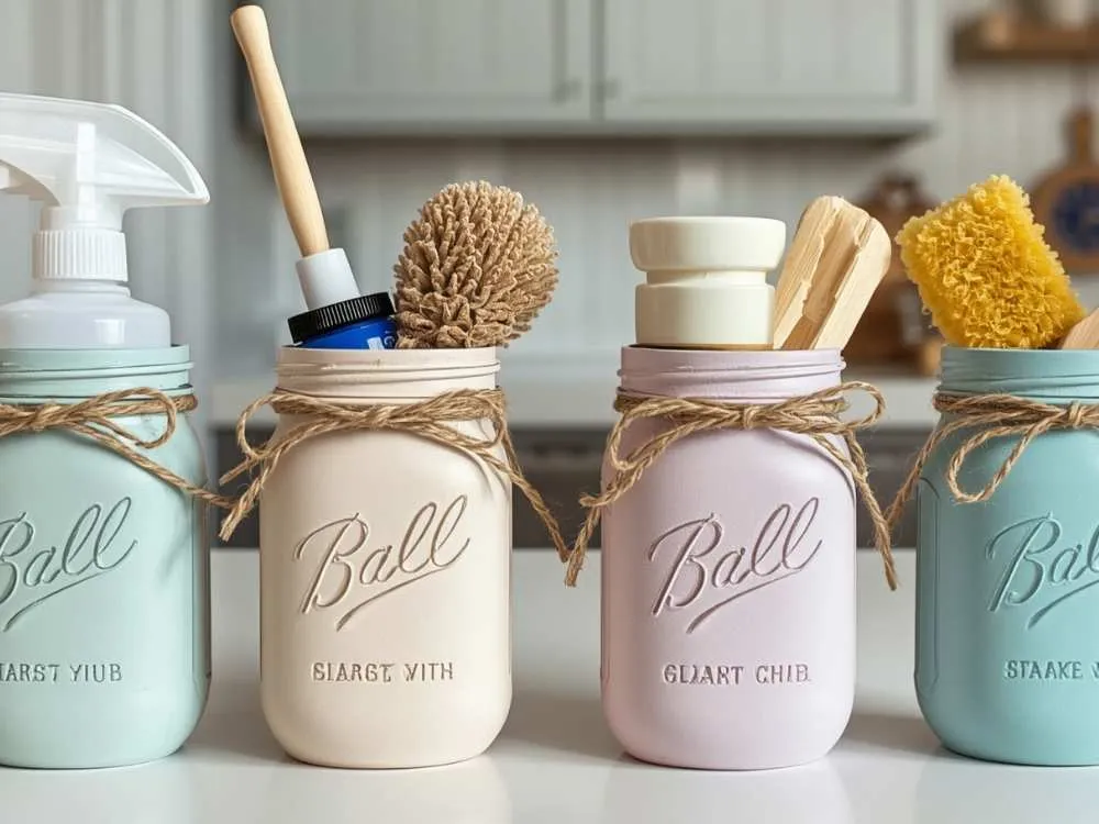 Mason Jar Cleaning Supply Set