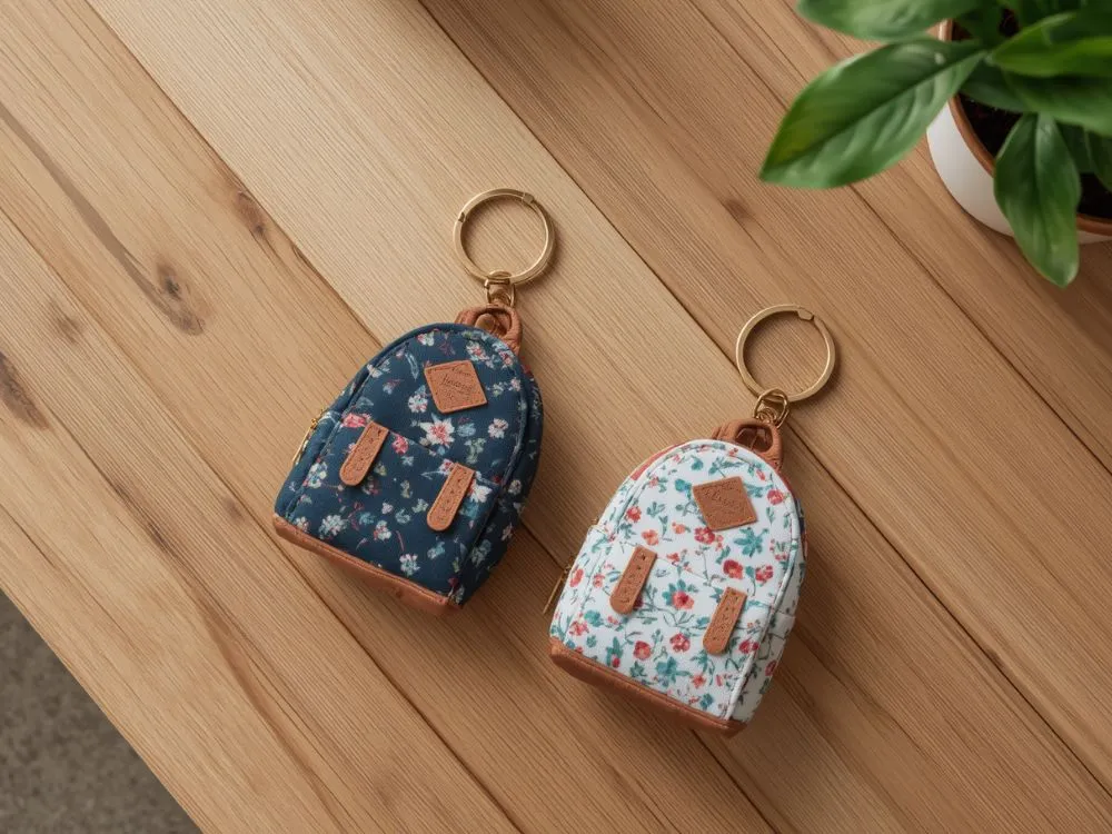 Mini Fabric Backpack Keychains