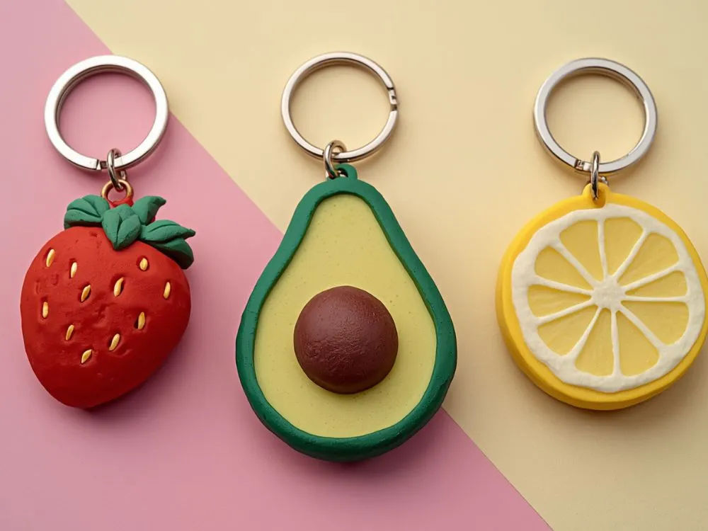 Polymer Clay Fruit Keychains