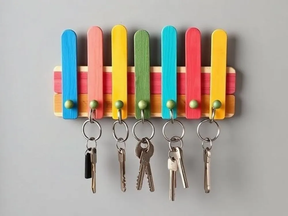 Popsicle Stick Key Rack