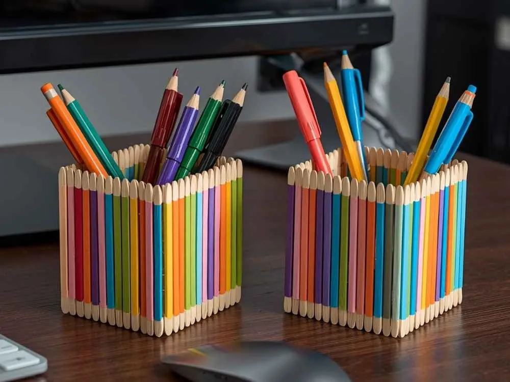 Popsicle Stick Pen Organizer