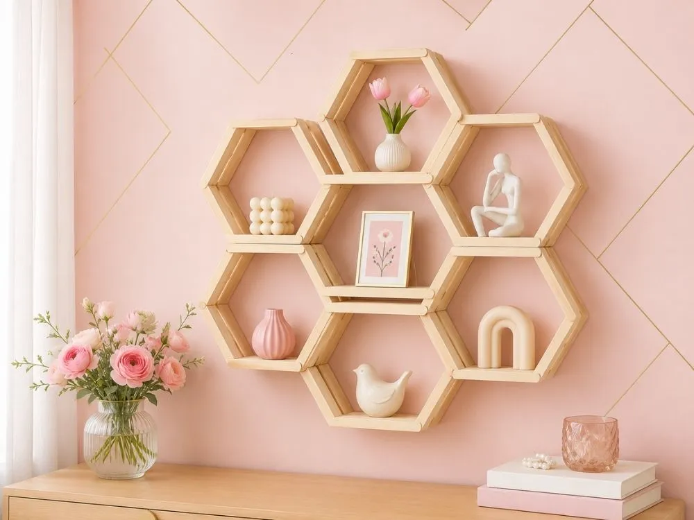 Popsicle Stick Wall Shelf