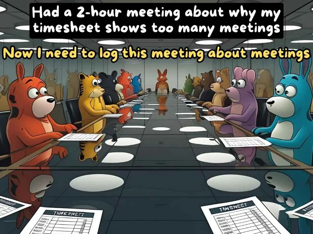 Timesheet Meme 27: The Meeting About Meetings