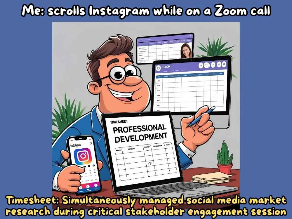Timesheet Meme 19: The Multitasking Mastermind