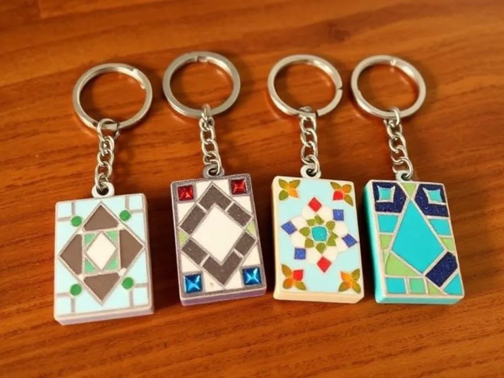 Tile Mosaic Keychains