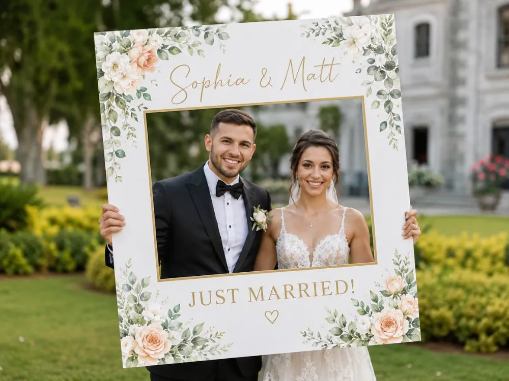 Wedding Floral Photo Booth Frame