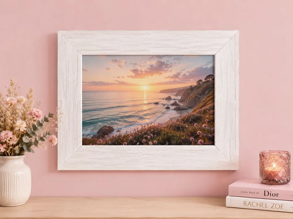 Whitewashed Wood Frame