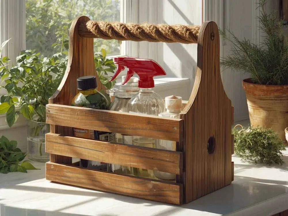 Wooden Cleaning Supply Caddies
