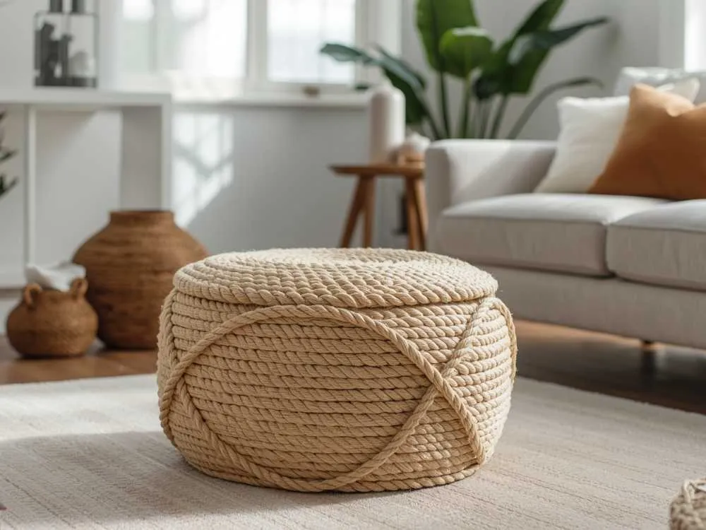 Woven Rope Ottoman
