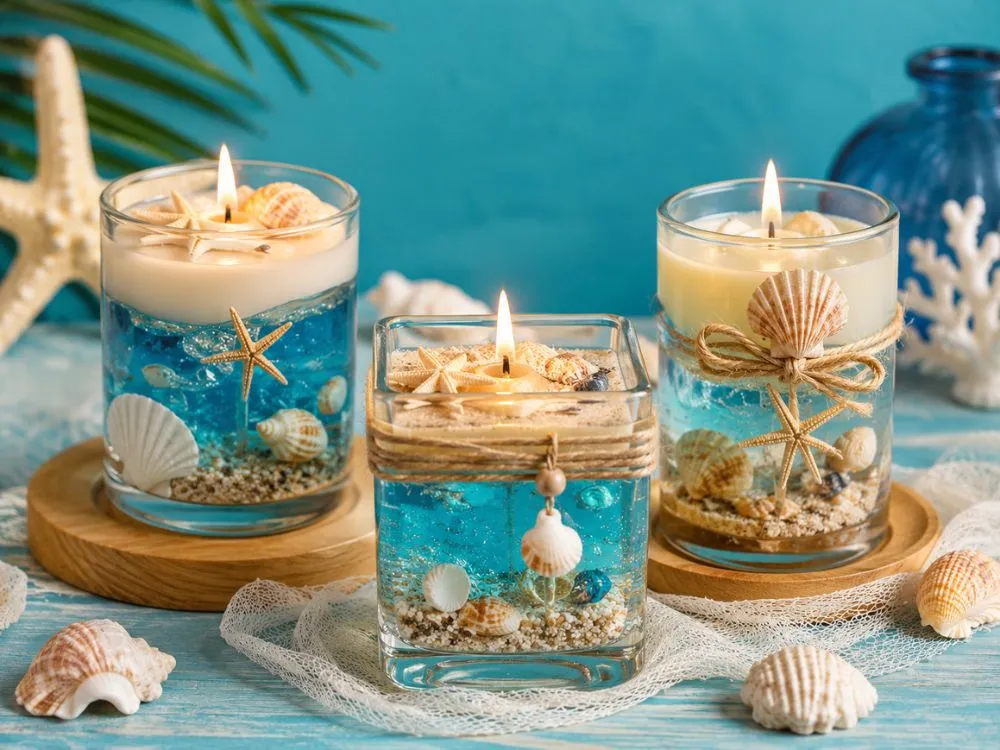 Beach-Themed Candles