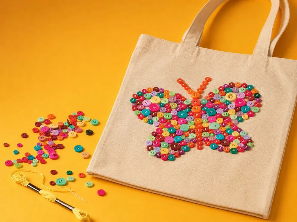 Button Tote Bag Appliques