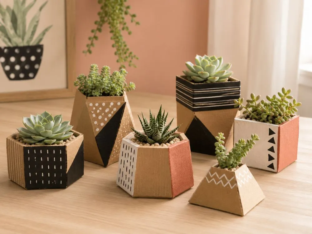 Cardboard Succulent Planters