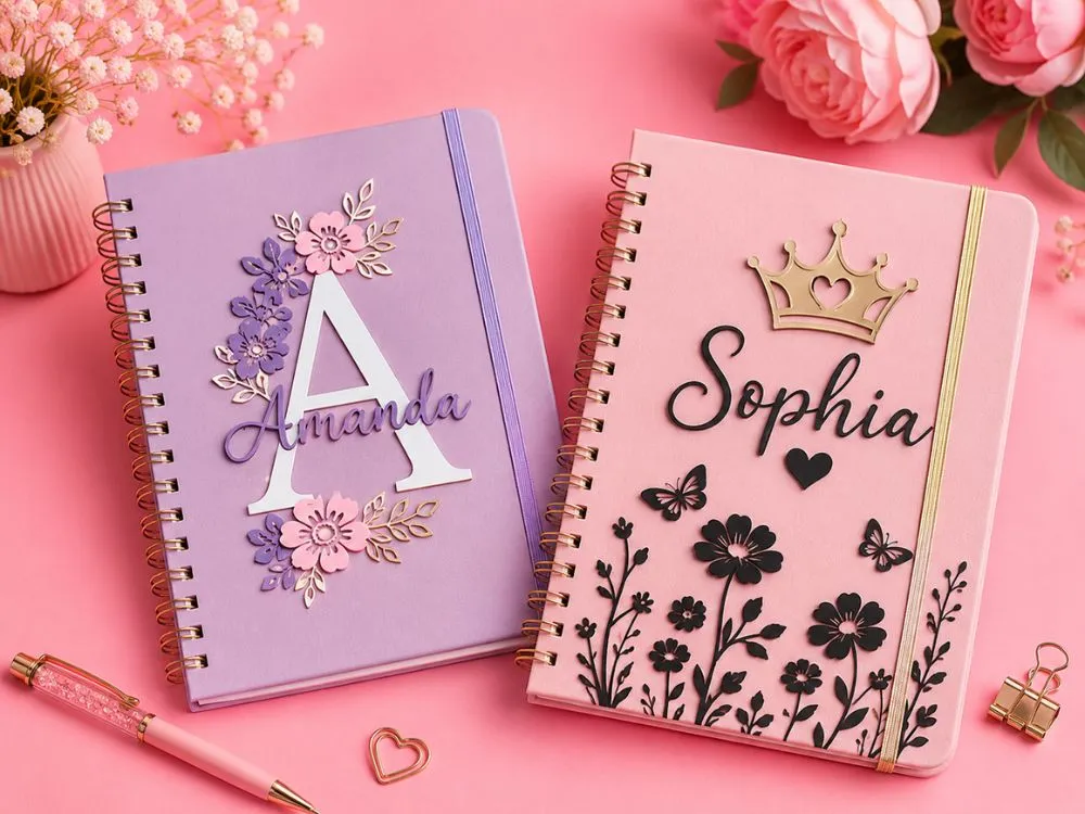 Customized Notebooks Made by Cricut