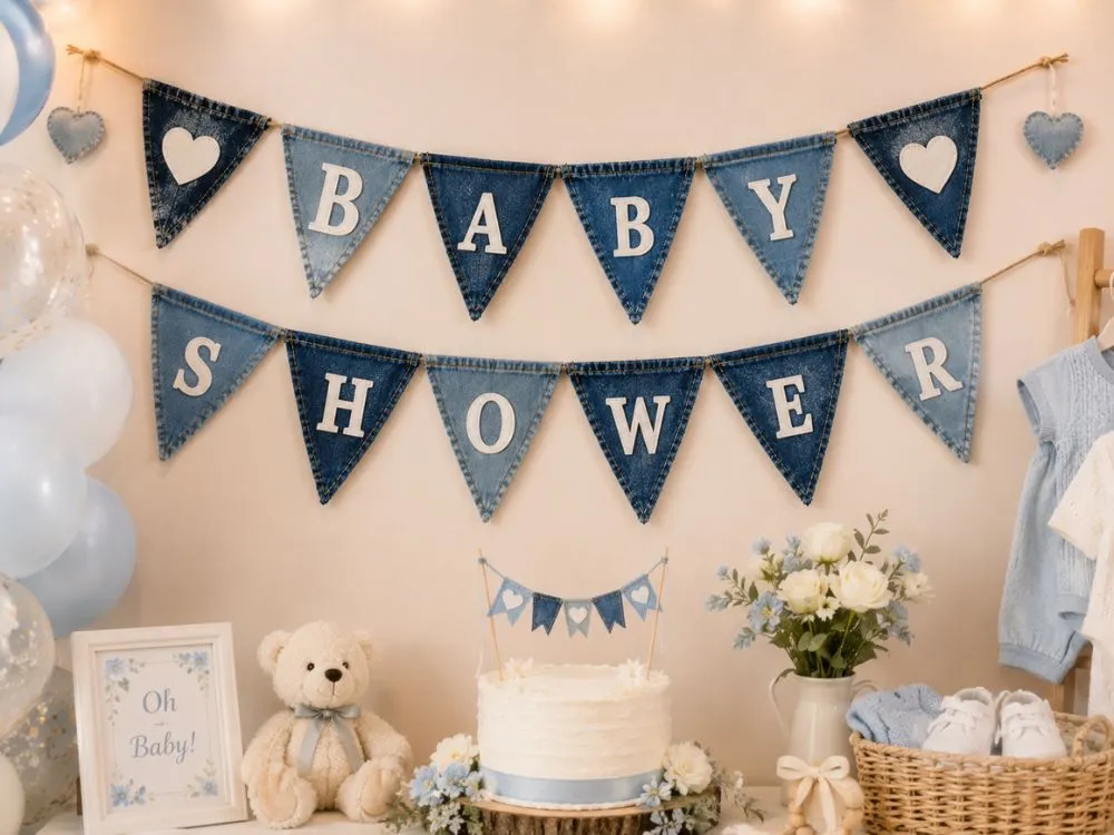 Denim Bunting Banners