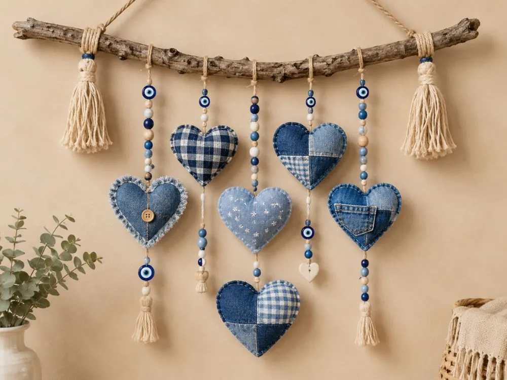 Denim Heart Wall Hangings