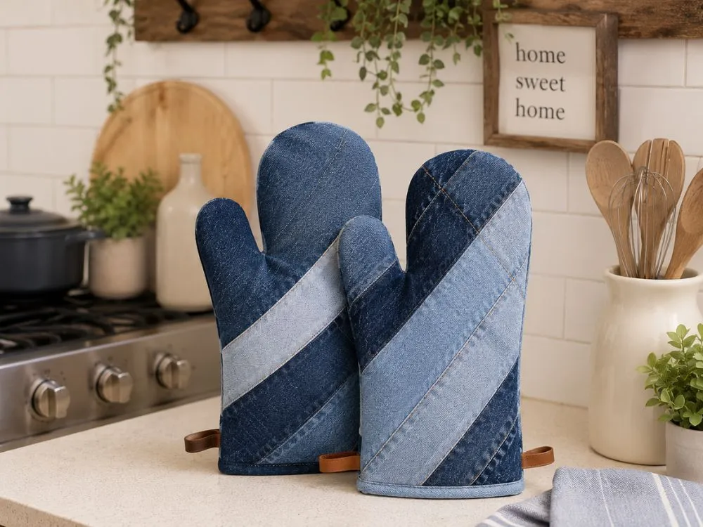 Denim Oven Mitts