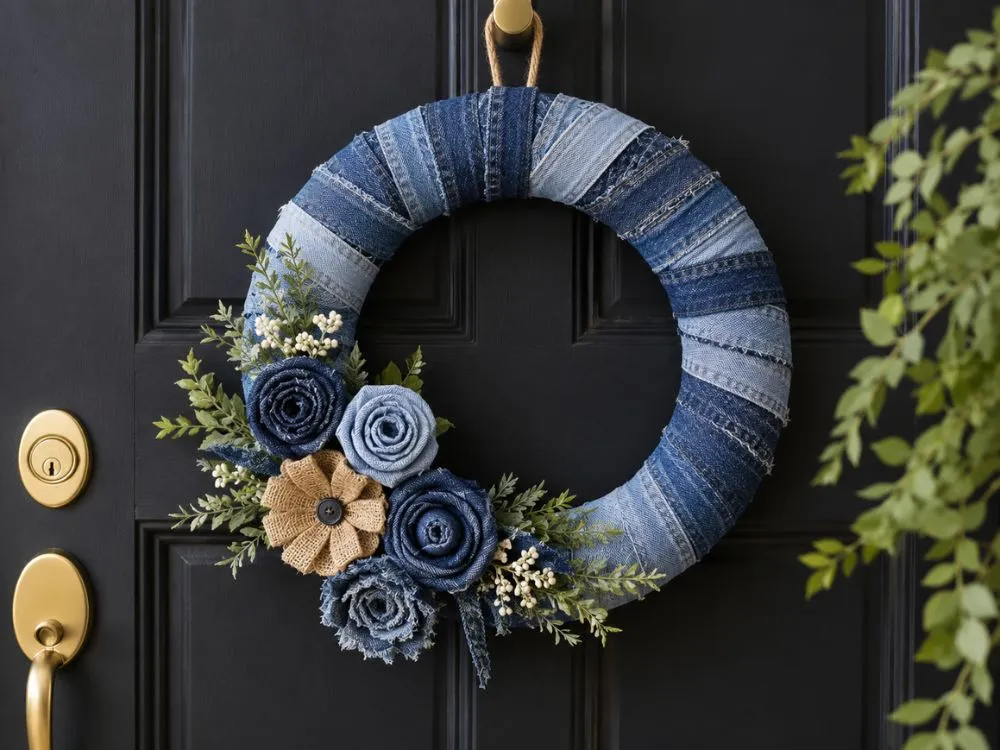 Denim Wreath