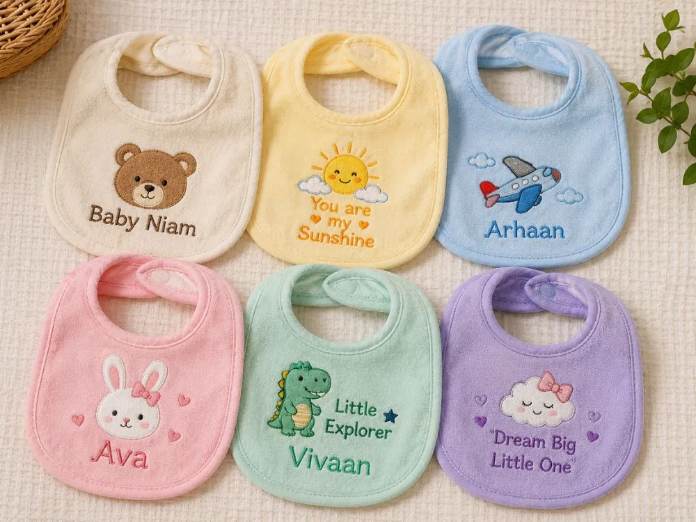 Embroidered Baby Bibs