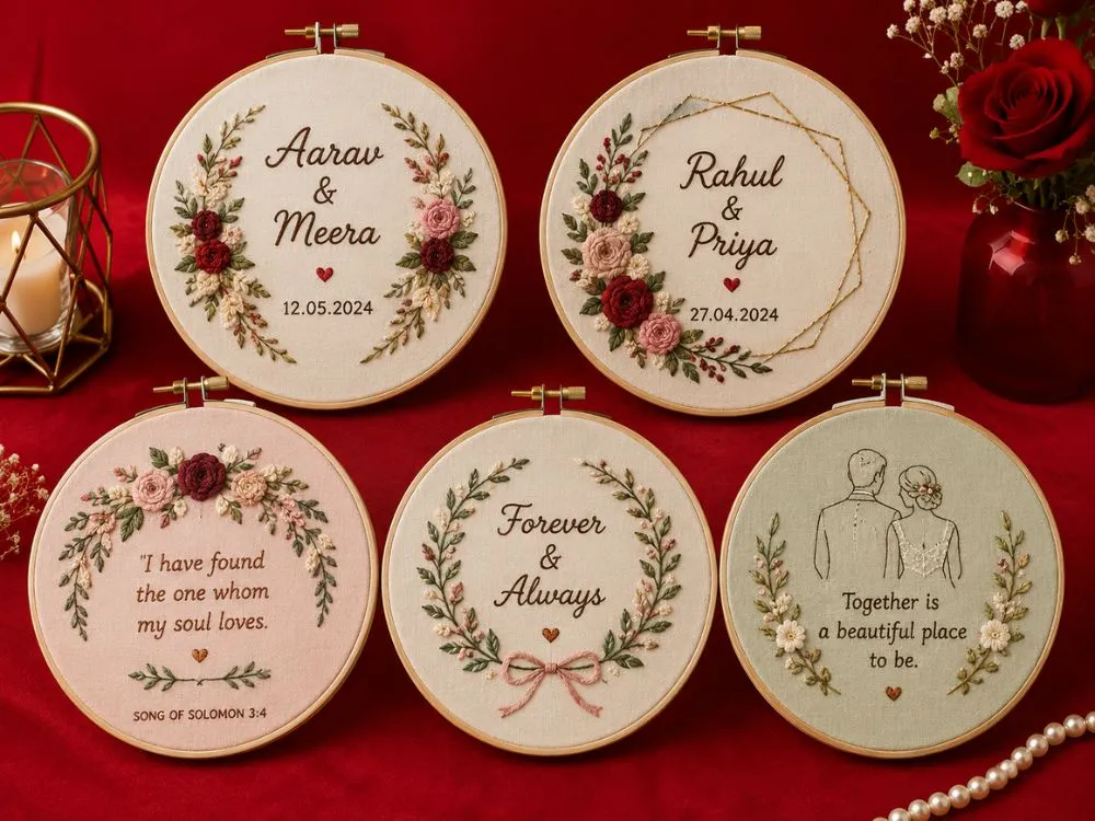 Embroidered Wedding Hoops
