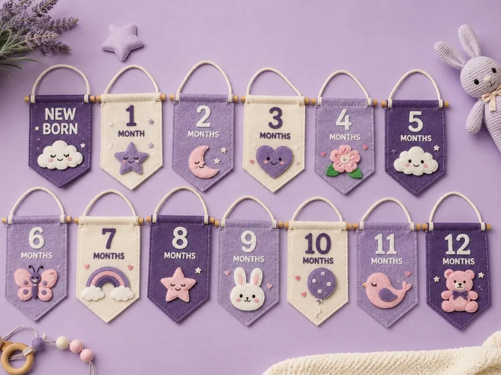 Felt Baby Milestone Pennants