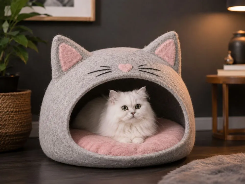 Felt Cat Cave Bed